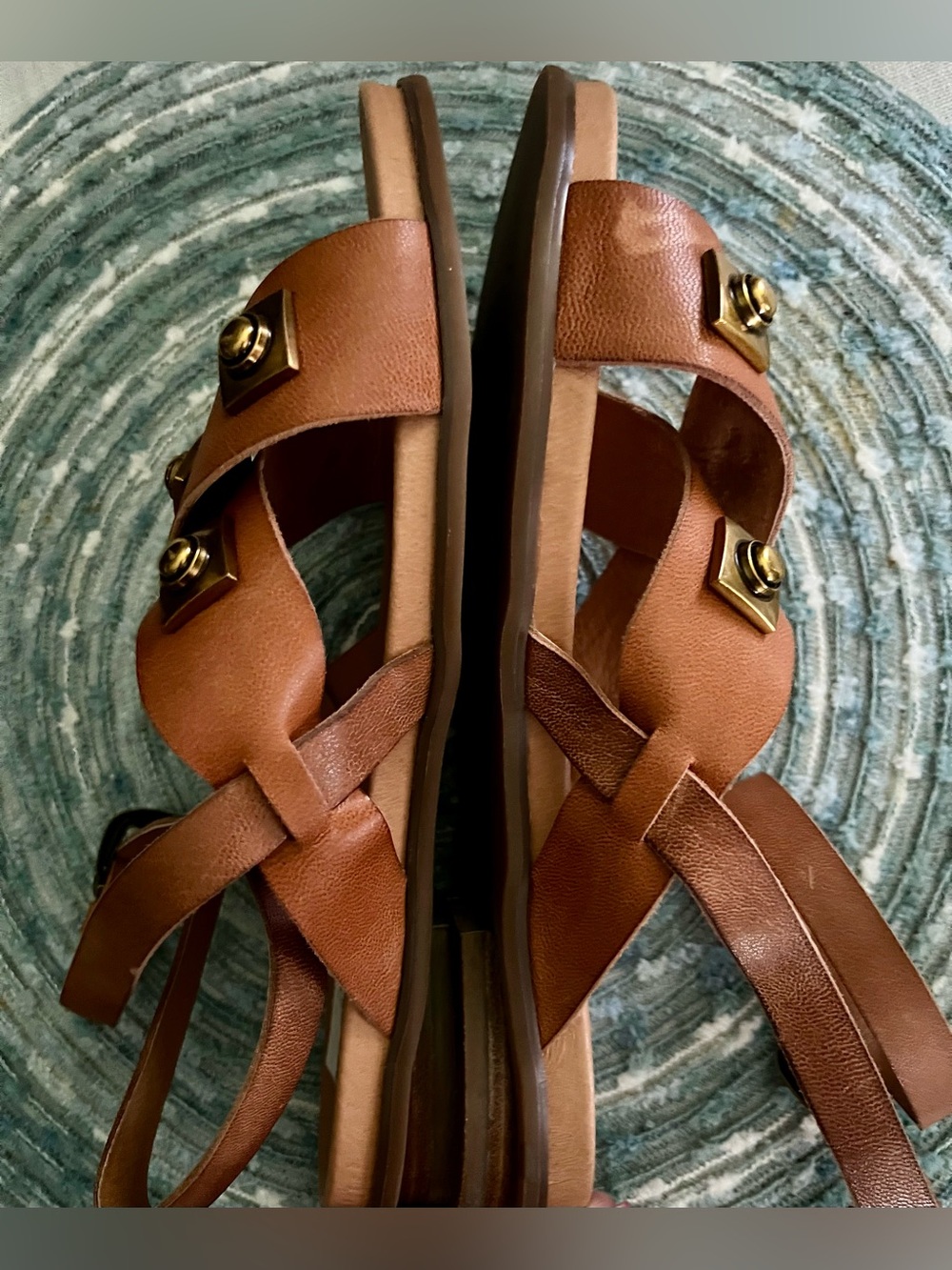 Antelope Reza Brown Studded Leather Sandals, Size 38 EU, 7.5-8 US, NWOB - Picture 10 of 12